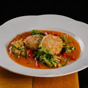 Котлеты из креветок с овощами